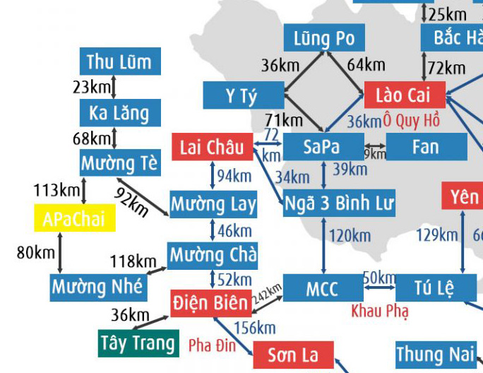 Bản đồ du lịch Điện Biên