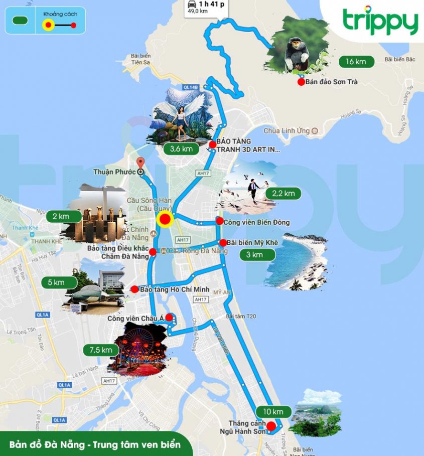Bản đồ du lịch bán đảo Sơn Trà