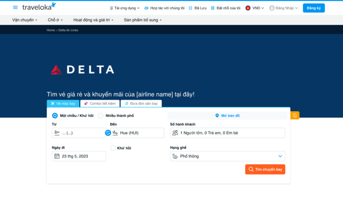 Truy cập Traveloka để săn vé máy bay đi Mỹ với hãng Delta giá tốt | Ảnh: Traveloka